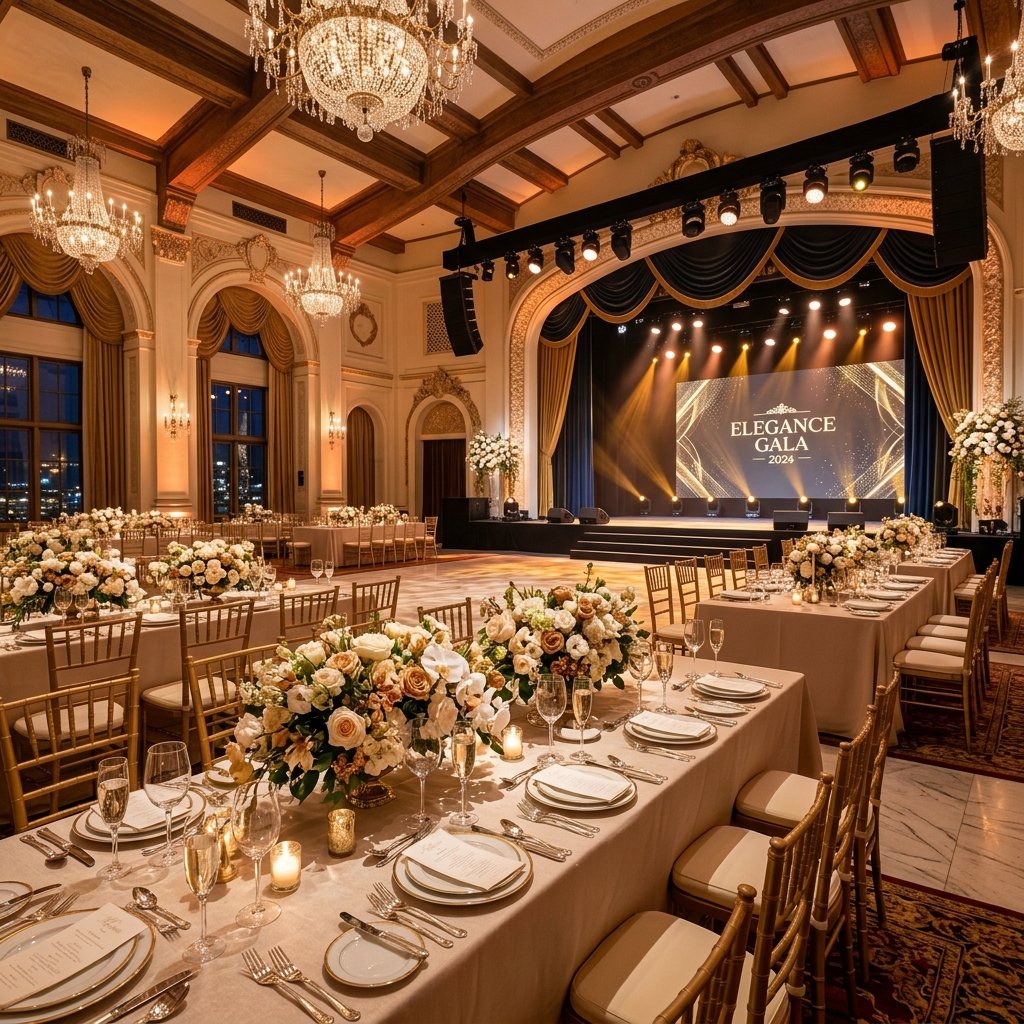Luxury event venue setup