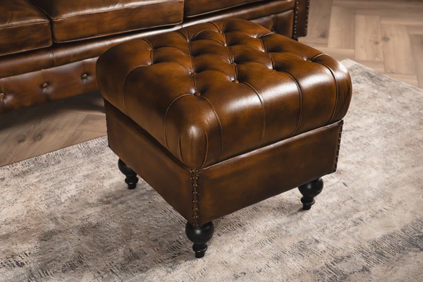 Chesterfield Leather Ottoman